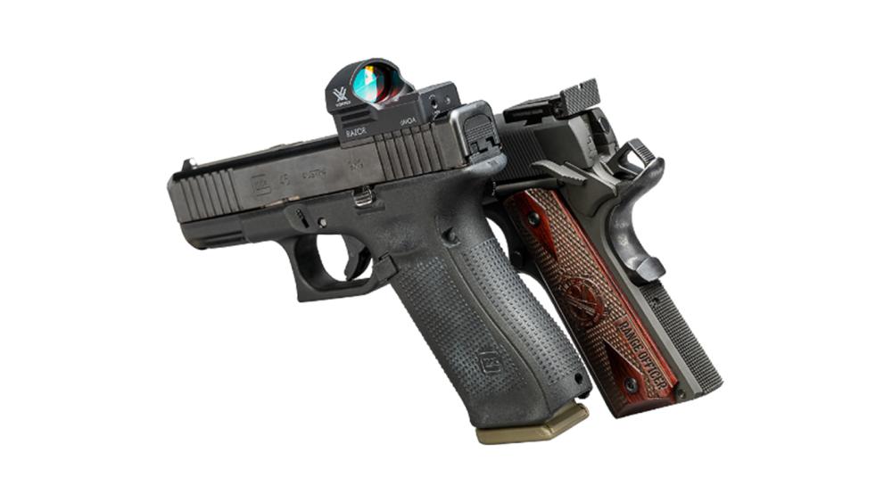 A Striker-fired and Polymer hand gun.