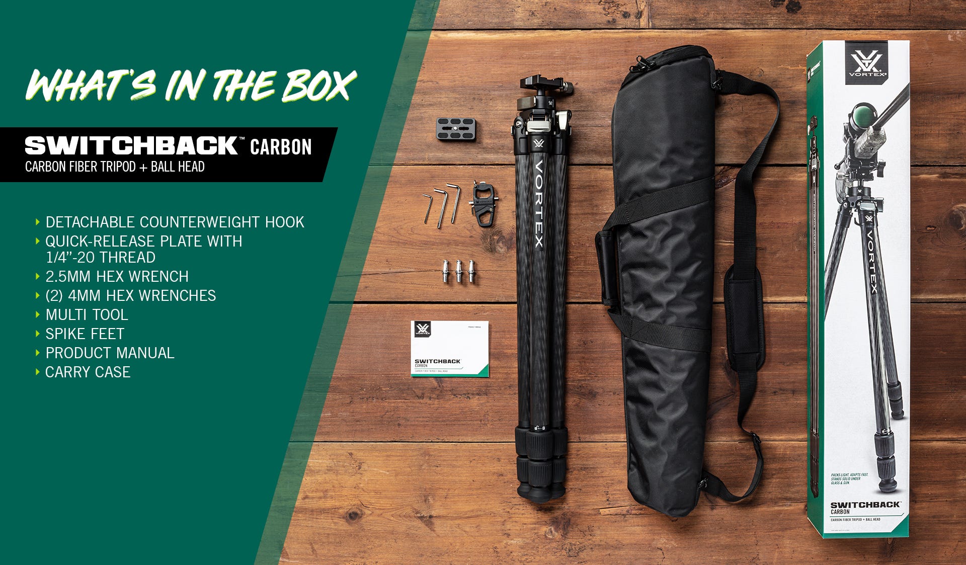 Switchback Carbon Tripod + Ball Head