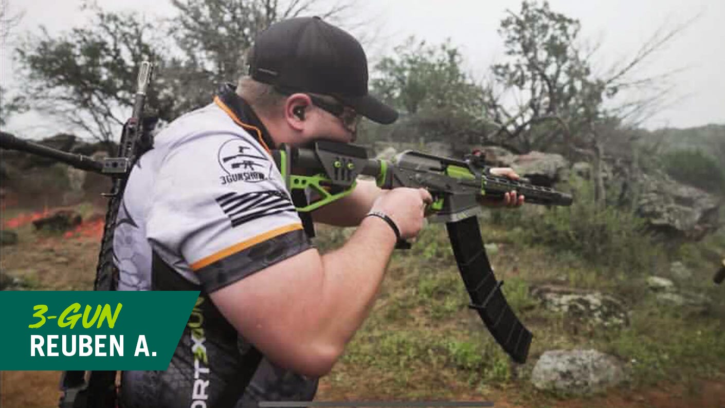 Reuben ensures his shooting equipment is functioning 100% at the range.