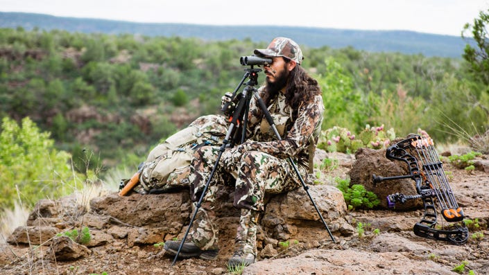 Give yourself the best chance by finding a high vantage point, whether that’s a mountain or a treestand.